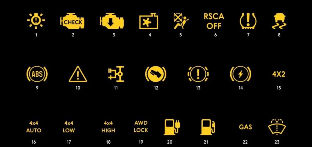 چراغ های مهم خودرو